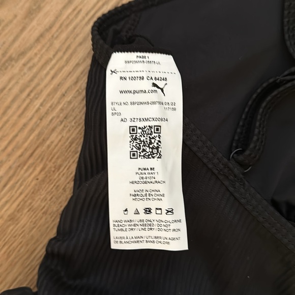 PUMA Black ribbed one piece swimsuit - Picture 5 of 6